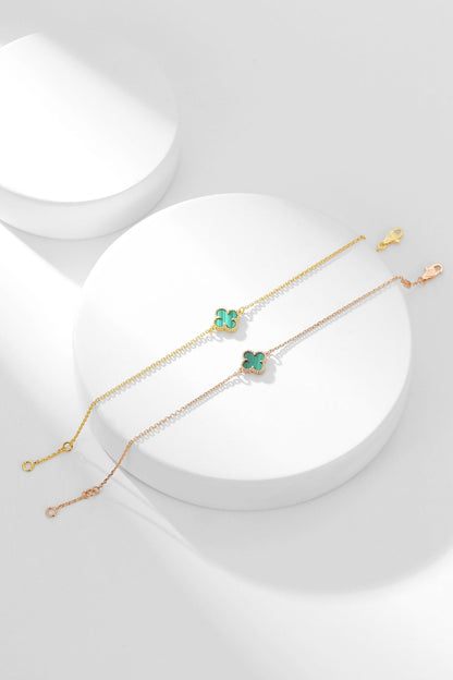 [Kincade Jewelrys]CLOVER BRACELET MALACHITE 1 MOTIF
