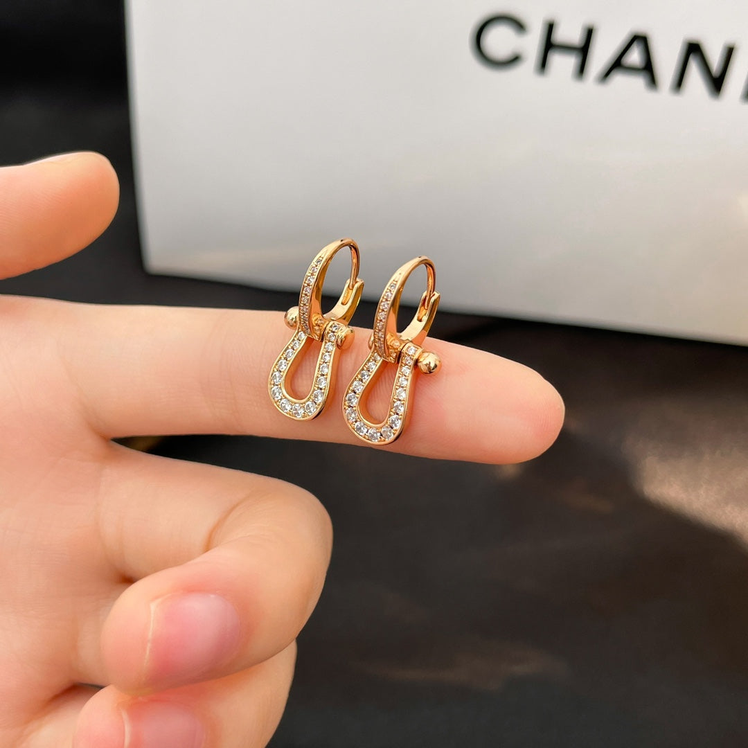 [Kincade Jewelrys]FORCE 10 FULL DIAMOND DROP EARRINGS MEDIUM MODEL