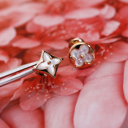 [Kincade Jewelrys]STAR AND SUN PINK GOLD MOP STUD EARRINGS