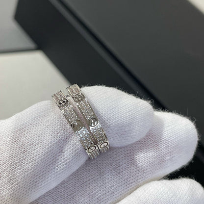 [Kincade Jewelrys]Boucles d'oreilles créoles Love Diamond en argent
