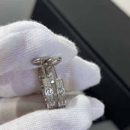 [Kincade Jewelrys]Boucles d'oreilles créoles Love Diamond en argent