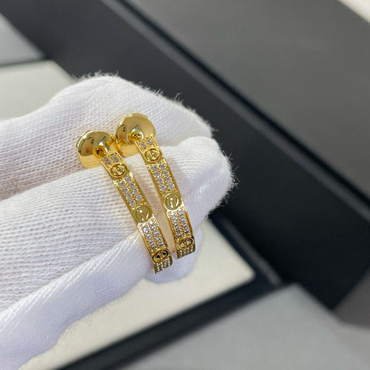 [Kincade Jewelrys]Boucles d'oreilles créoles en or et diamants Love