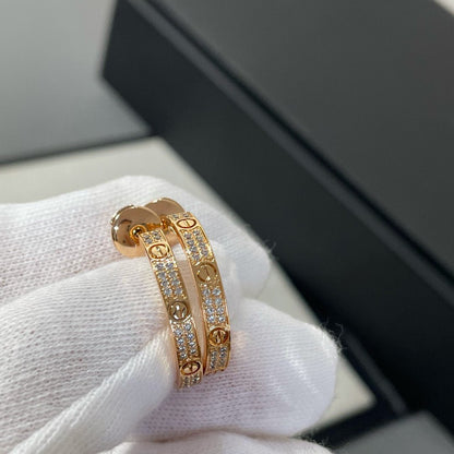 [Kincade Jewelrys]Boucles d'oreilles créoles Love Diamond en or rose