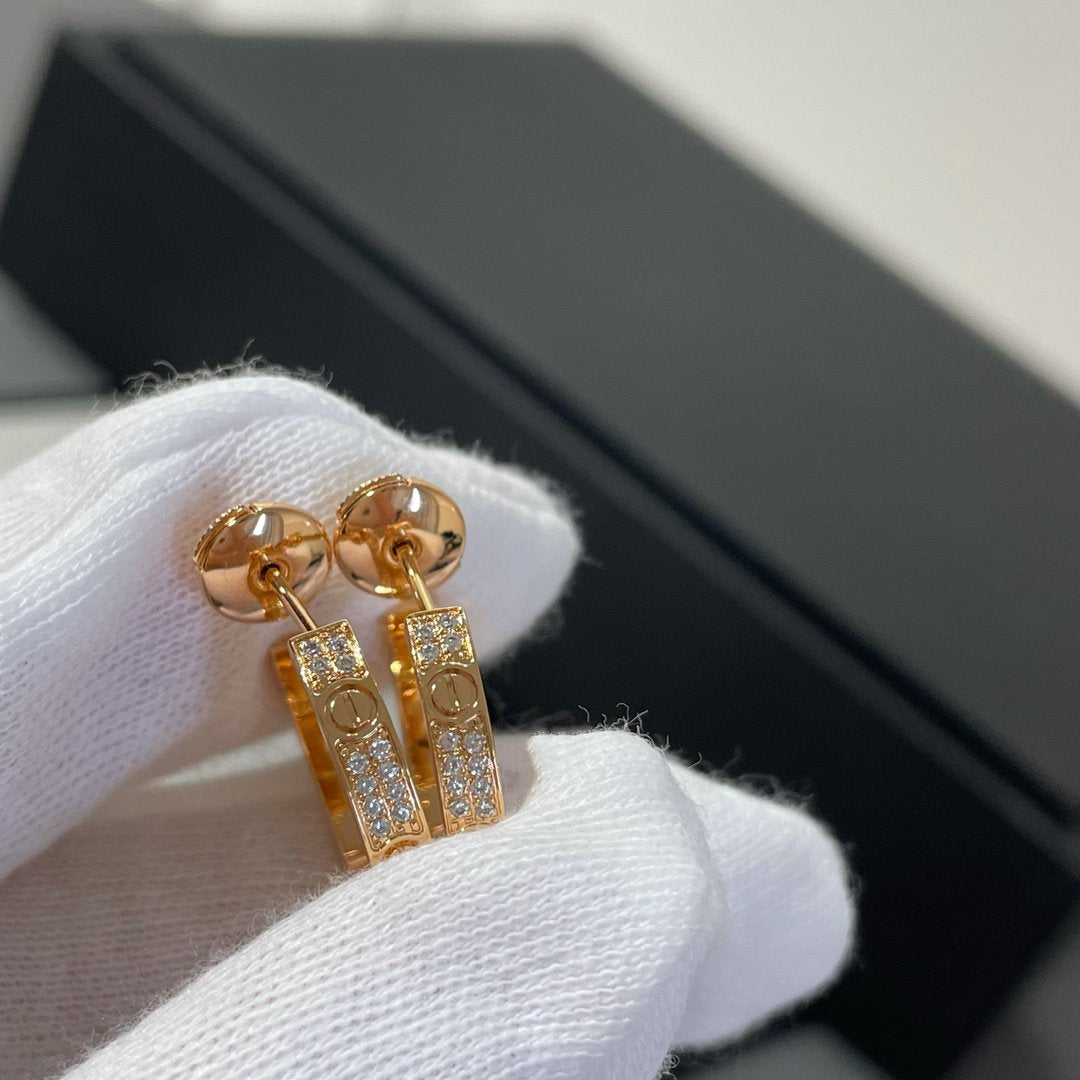 [Kincade Jewelrys]Boucles d'oreilles créoles Love Diamond en or rose