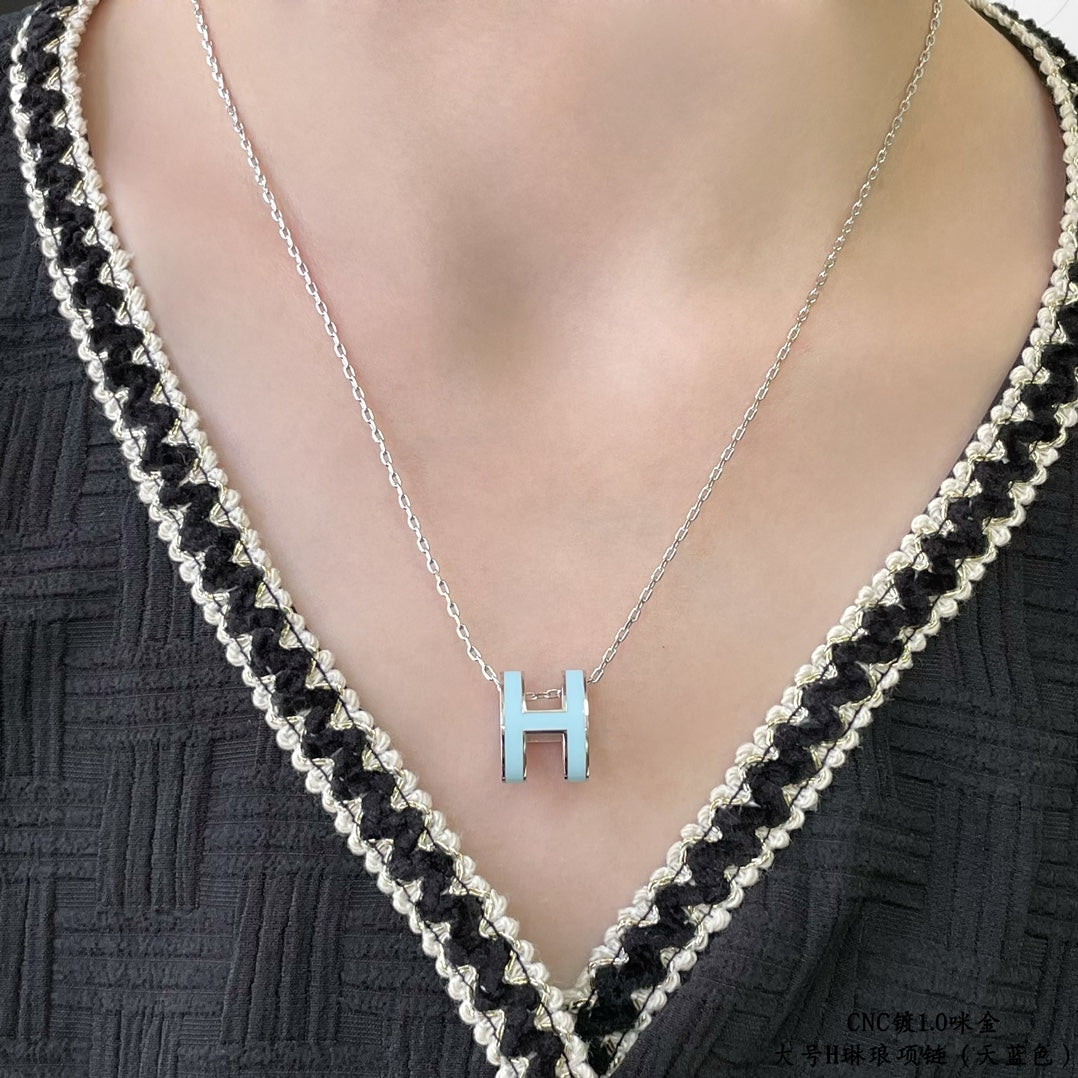 [Kincade Jewelrys]POP H SKY BLUE NECKLACE