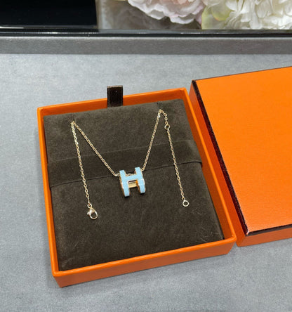 [Kincade Jewelrys] COLLIER POP H BLEU CIEL