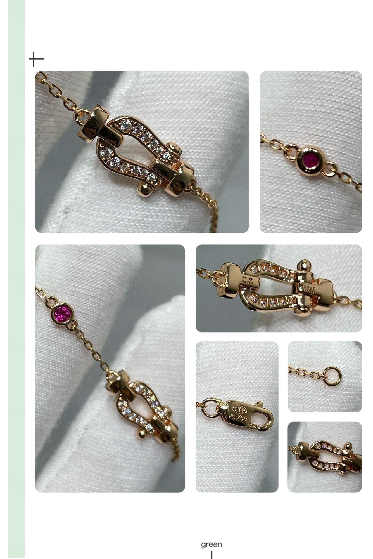 [Kincade Jewelrys]FORCE 10 DIAMOND CHAIN LINK PINK GOLD BRACELET