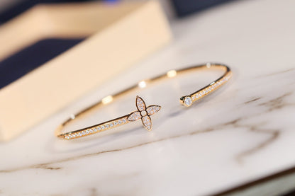 [Kincade Jewelrys] Bracelet ouvert IDYLLE en or pavé de diamants