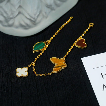 [Kincade Jewelrys]LUCKY SPRING 5 MOTIF GOLD BRACELET