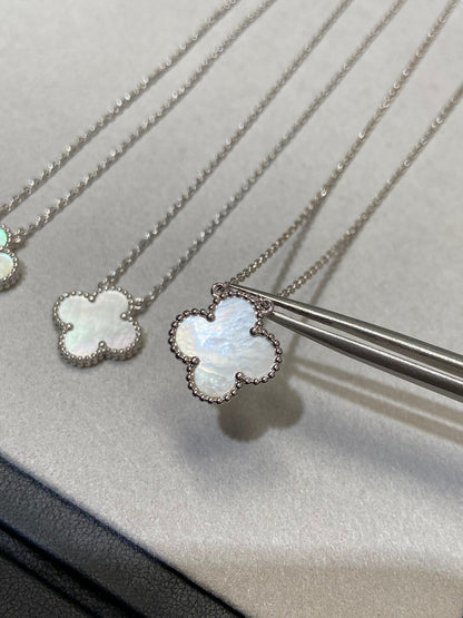 [Kincade Jewelrys] Collier Clover Medium Argent Blanc Mop 