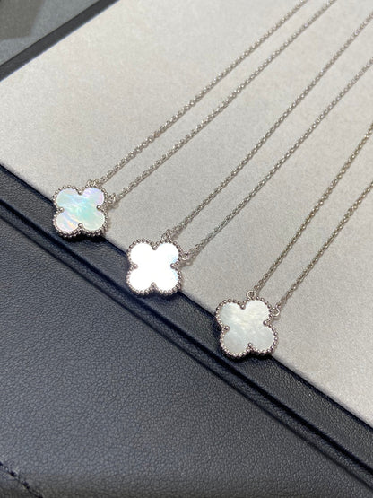 [Kincade Jewelrys] Collier Clover Medium Argent Blanc Mop 
