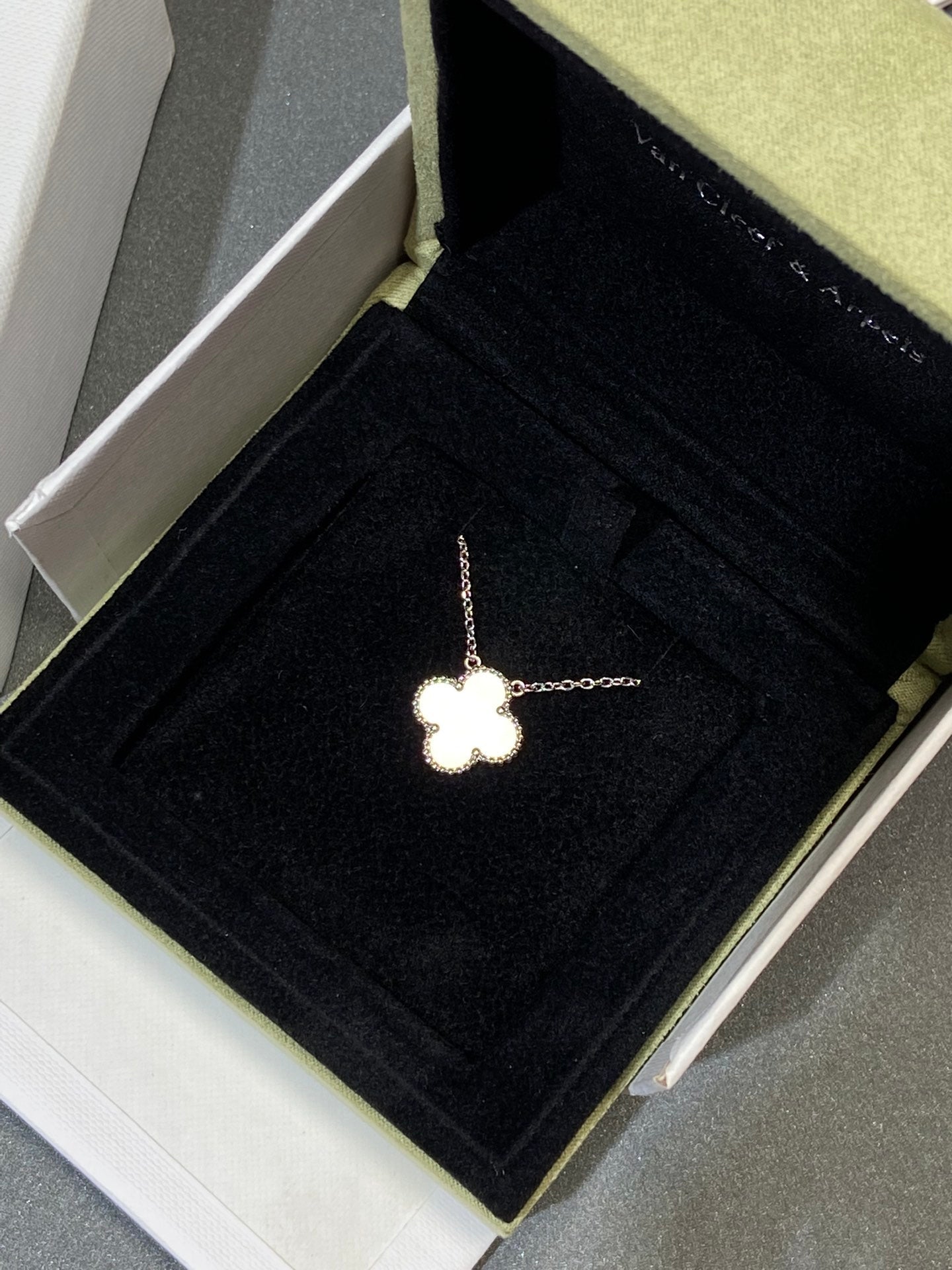 [Kincade Jewelrys] Collier Clover Medium Argent Blanc Mop 