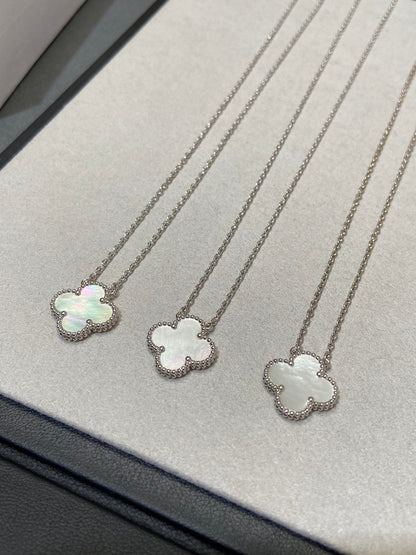 [Kincade Jewelrys] Collier Clover Medium Argent Blanc Mop 