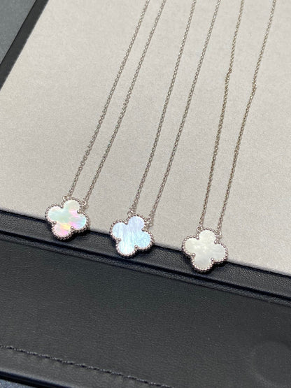 [Kincade Jewelrys] Collier Clover Medium Argent Blanc Mop 