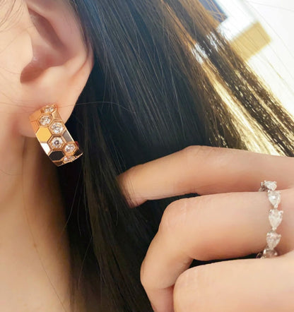 [Kincade Jewelrys]Boucles d'oreilles créoles en diamant BEE LOVE 