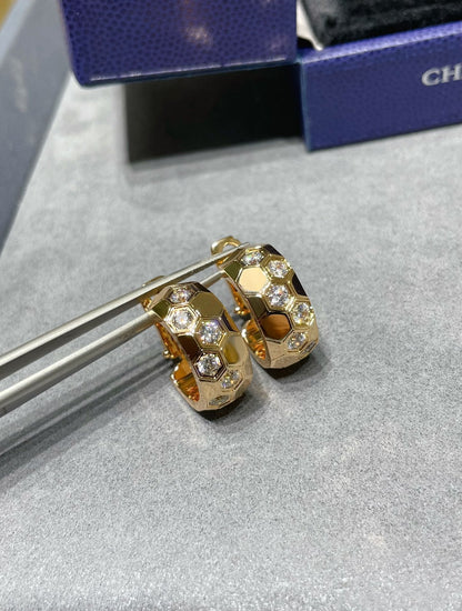 [Kincade Jewelrys]Boucles d'oreilles créoles en diamant BEE LOVE 
