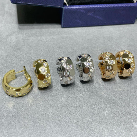 [Kincade Jewelrys]Boucles d'oreilles créoles en diamant BEE LOVE 