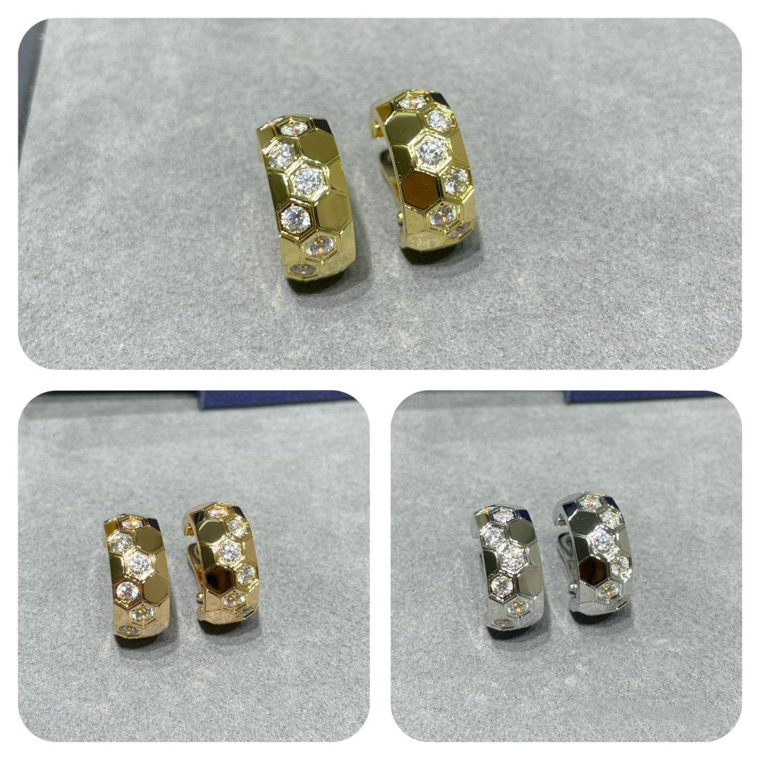 [Kincade Jewelrys]Boucles d'oreilles créoles en diamant BEE LOVE 