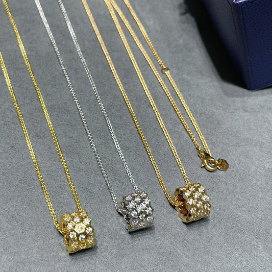 [Kincade Jewelrys] Collier 3 rangs pavé de diamants BEE LOVE 