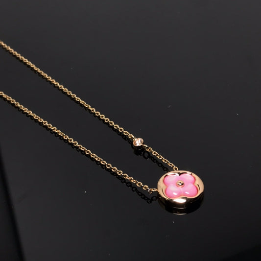 [Kincade Jewelrys] COLLIER EN OR ROSE ET NACRE COLOR BLOSSOM