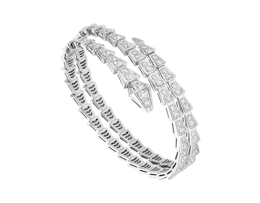[Kincade Jewelrys] Bracelet Serpenti en argent et diamants, double rangée