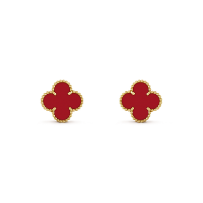 [Kincade Jewelrys]Boucles d'oreilles Clover Mini 9,5 mm en cornaline