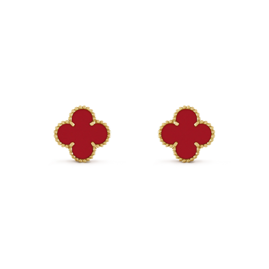 [Kincade Jewelrys]Boucles d'oreilles Clover Mini 9,5 mm en cornaline