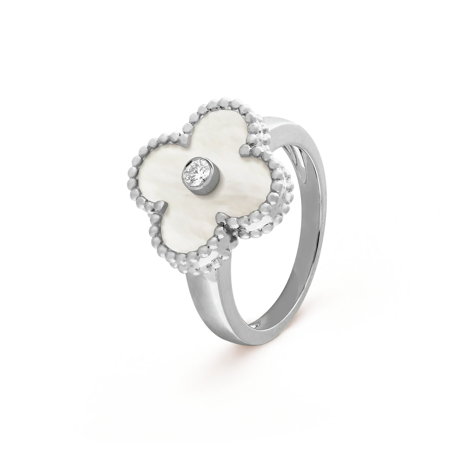 [Kincade Jewelrys]CLOVER SILVER MOP DIAMOND RING