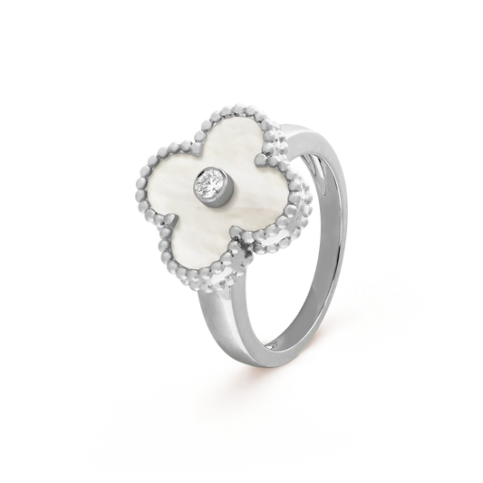 [Kincade Jewelrys] BAGUE EN ARGENT ET DIAMANT CLOVER