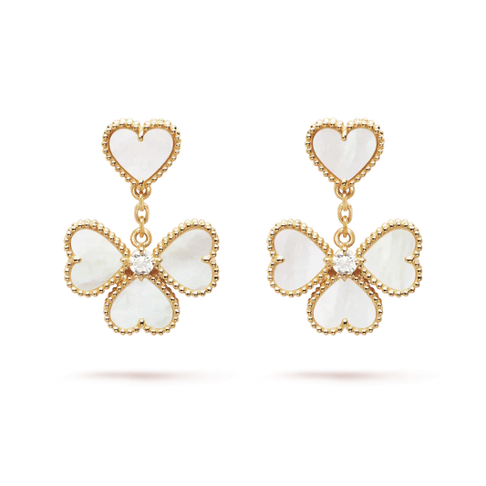 [Kincade Jewelrys]Boucles d'oreilles Clover Sweet White Mop