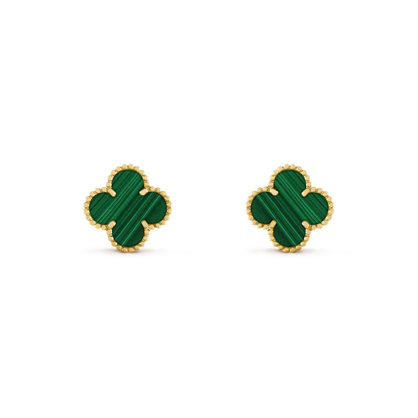 [Kincade Jewelrys]Boucles d'oreilles CLOVER Medium 1 Motif Malachite