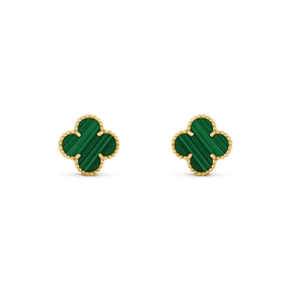[Kincade Jewelrys]Boucles d'oreilles CLOVER Medium 1 Motif Malachite