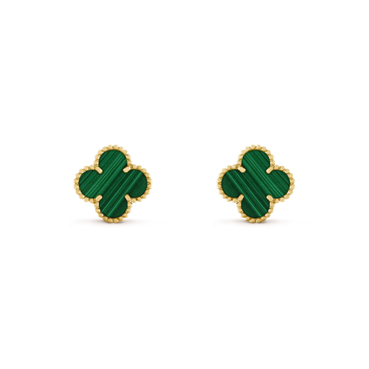 [Kincade Jewelrys]Boucles d'oreilles CLOVER Medium 1 Motif Malachite