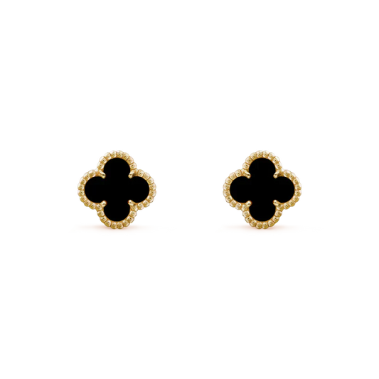 [Kincade Jewelrys]Boucles d'oreilles mini CLOVER 9,5 mm en nacre noire