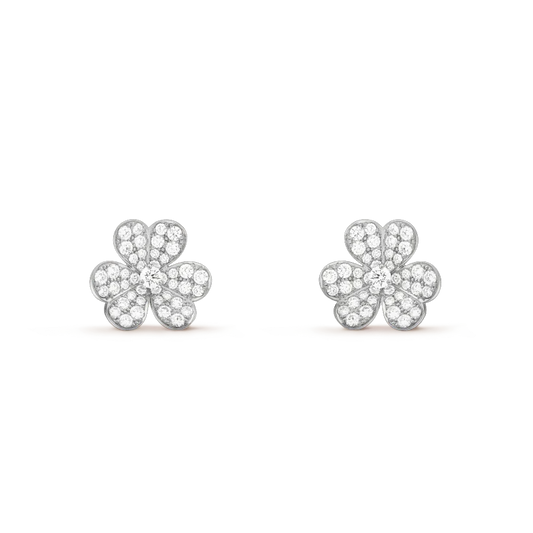 [Kincade Jewelrys]Boucles d'oreilles Clover Comos en diamants, argent