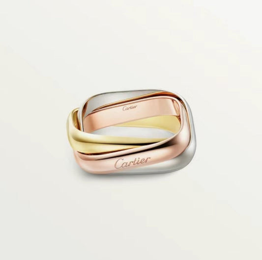 [Kincade Jewelrys] BAGUE TRINITY OR OR ROSE ARGENT 