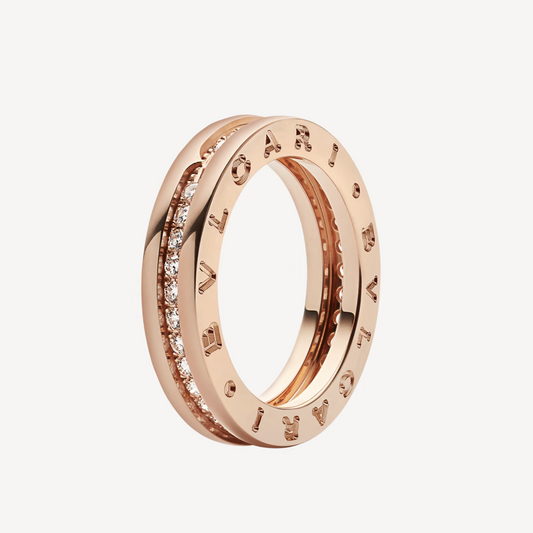 [Kincade Jewelrys] ZERO 1 BAGUE SPIRALE À UN SEUL BANDE PAVÉE DE DIAMANTS