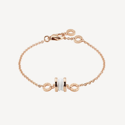 [Kincade Jewelrys] BRACELET ZERO 1 EN OR ROSE DOUX ET CÉRAMIQUE BLANCHE