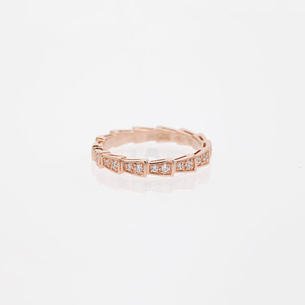 [Kincade Jewelrys] BAGUE SERPENTI OR ROSE PAVÉE DIAMANTS 3MM