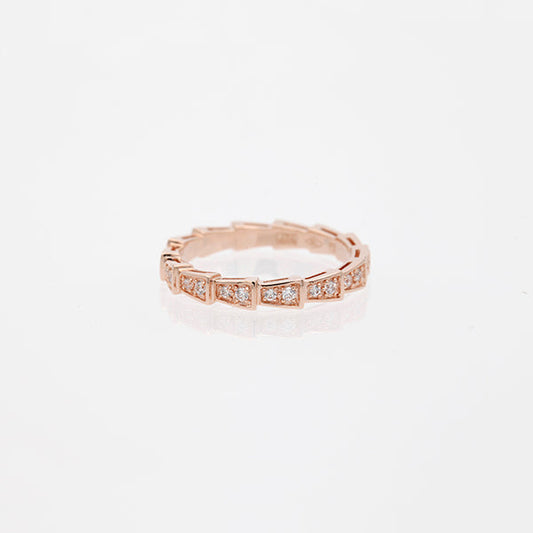[Kincade Jewelrys] BAGUE SERPENTI OR ROSE PAVÉE DIAMANTS 3MM