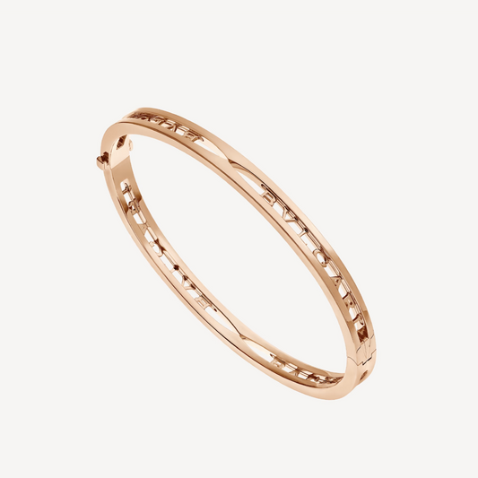 [Kincade Jewelrys] BRACELET ZERO 1 SPIRAL LOGO OR ROSE