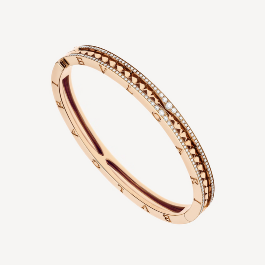 [Kincade Jewelrys] BRACELET ZERO 1 SPIRALE ET PAVÉ DE DIAMANTS EN OR ROSE