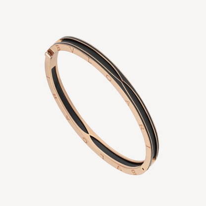[Kincade Jewelrys] BRACELET ZERO 1 EN OR ROSE AVEC CÉRAMIQUE NOIRE MATTE