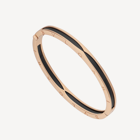 [Kincade Jewelrys] BRACELET ZERO 1 EN OR ROSE AVEC CÉRAMIQUE NOIRE