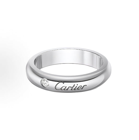 BAGUE C PLATINE 1 DIAMANT ARGENT