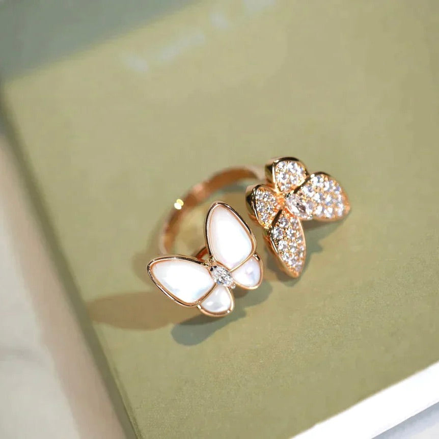 [Kincade Jewelrys] BAGUE PAPILLON DOUBLE DIAMANT