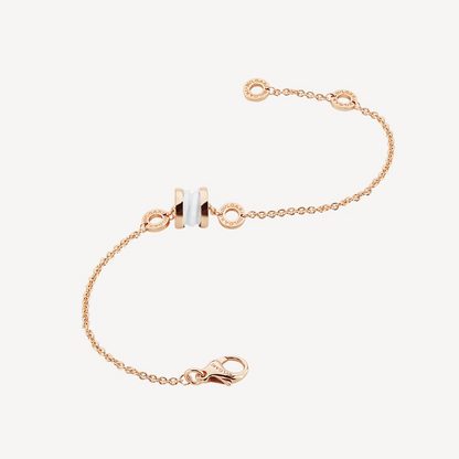 [Kincade Jewelrys] BRACELET ZERO 1 EN OR ROSE DOUX ET CÉRAMIQUE BLANCHE