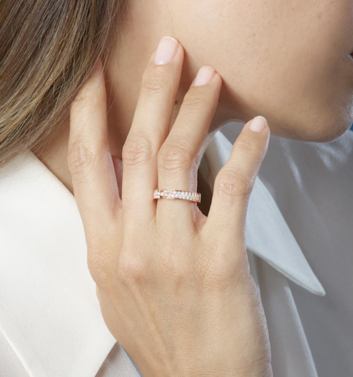 [Kincade Jewelrys] BAGUE ALLIANCE LIENS VIDENCE PAVÉE DIAMANTS 4 MM