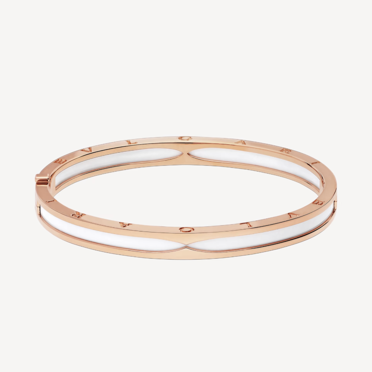 [Kincade Jewelrys] BRACELET ZÉRO 1 EN OR ROSE AVEC CÉRAMIQUE BLANCHE