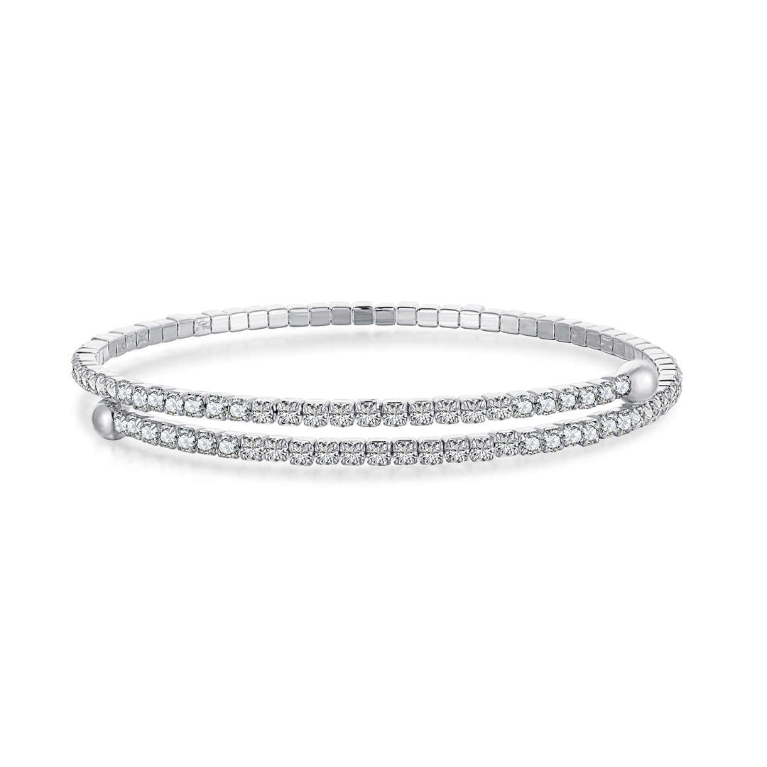 [Kincade Jewelrys] Bracelet tendance rond avec rangée de diamants